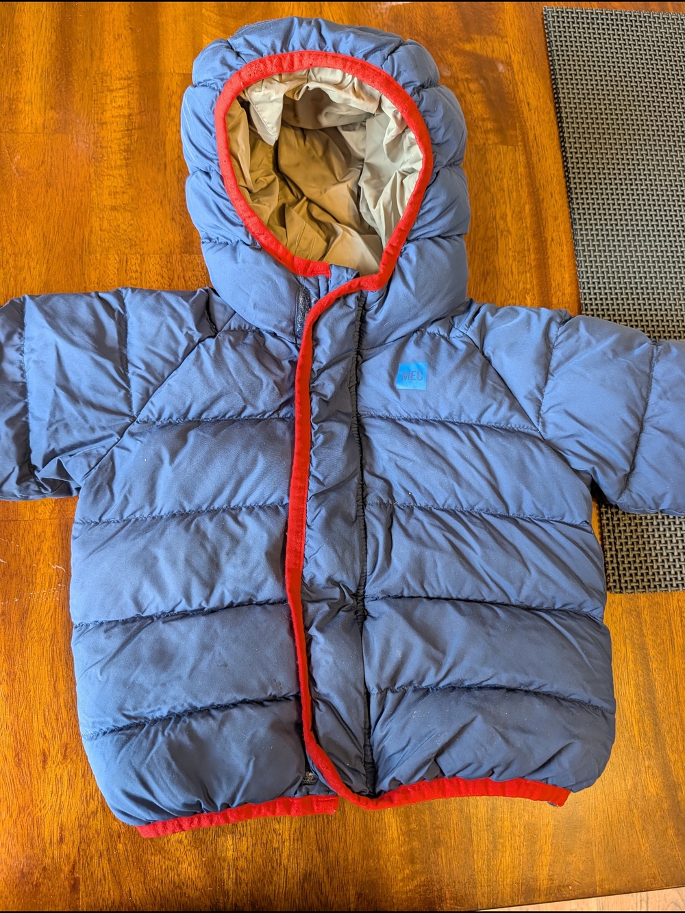 MEC Kids Puffer Jacket - Blue with Red Trim